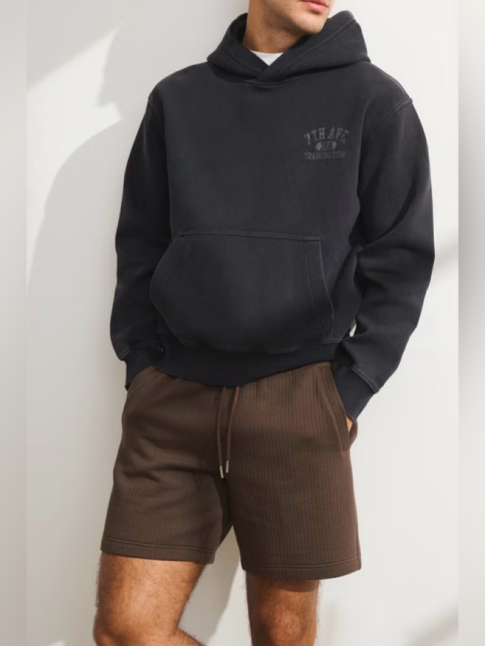 NWT Abercrombie & Fitch YPB Restore Ribbed Lined Shorts in Brown